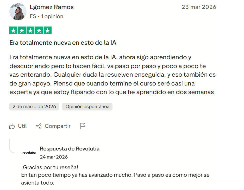 reseñas alumnos REVOLUTIA IA PRO
