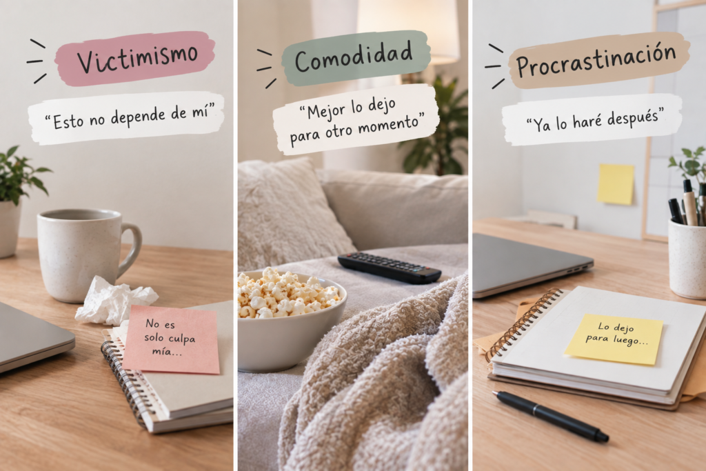Victimismo
Comodidad
Procrastinación